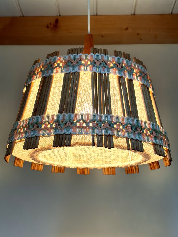 Hanglamp van jute en teak van Massive