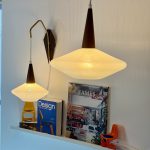 Mid-century set: wandlamp en hanglamp
