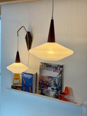 Mid-century set: wandlamp en hanglamp