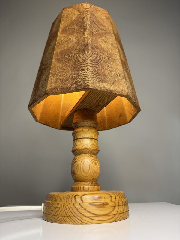 Scandinavische vintage houten lamp