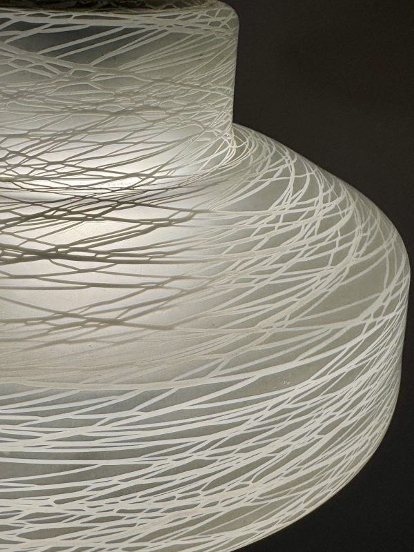 Erco hanglamp, gesponnen glas